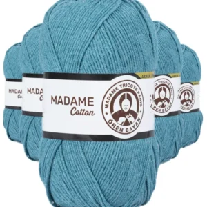 5 Adet Madame Cotton El Örgü İpi Yünü 100 gr 015 Petrol Yeşil