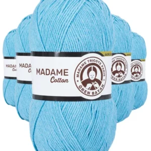 5 Adet Madame Cotton El Örgü İpi Yünü 100 gr 016 Turkuaz