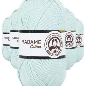5 Adet Madame Cotton El Örgü İpi Yünü 100 gr 017 Mint Yeşili