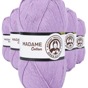 5 Adet Madame Cotton El Örgü İpi Yünü 100 gr 023 Lila