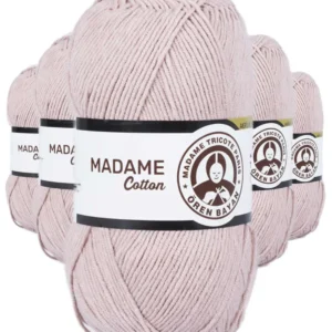 5 Adet Madame Cotton El Örgü İpi Yünü 100 gr 025 Leylak