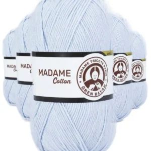 5 Adet Madame Cotton El Örgü İpi Yünü 100 gr 031 Bebe Mavisi