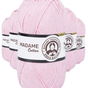 5 Adet Madame Cotton El Örgü İpi Yünü 100 gr 033 Pembe