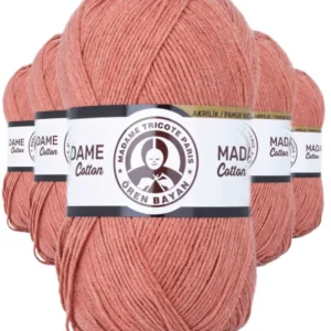 5 Adet Madame Cotton El Örgü İpi Yünü 100 gr 037 Kiremit