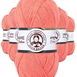 5 Adet Madame Cotton El Örgü İpi Yünü 100 gr 038 Turuncu
