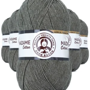 5 Adet Madame Cotton El Örgü İpi Yünü 100 gr 055 Yeşil