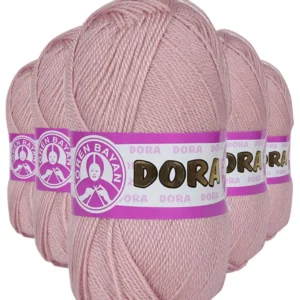 5 Adet Dora El Örgü İpi Yünü 100 gr 001 Pudra Pembe