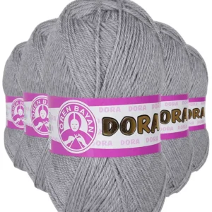 5 Adet Dora El Örgü İpi Yünü 100 gr 007 Gri