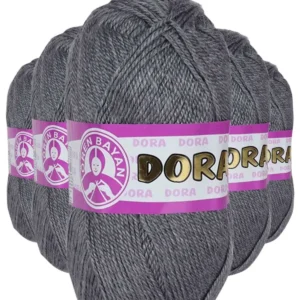 5 Adet Dora El Örgü İpi Yünü 100 gr 008 Koyu Gri