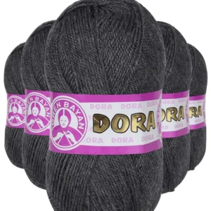 5 Adet Dora El Örgü İpi Yünü 100 gr 009 Füme