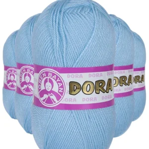 5 Adet Dora El Örgü İpi Yünü 100 gr 011 Mavi