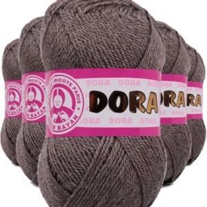 5 Adet Dora El Örgü İpi Yünü 100 gr 014 Kahverengi