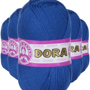 5 Adet Dora El Örgü İpi Yünü 100 gr 016 Saks Mavi