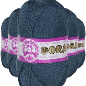 5 Adet Dora El Örgü İpi Yünü 100 gr 018 Petrol Mavi