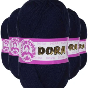 5 Adet Dora El Örgü İpi Yünü 100 gr 019 Lacivert