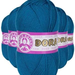 5 Adet Dora El Örgü İpi Yünü 100 gr 026 Okyanus