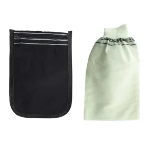 2 Adet Kalın Siyah ve Beyaz Hamam Kesesi 25x17 Cm