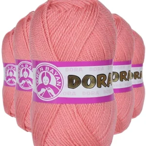 5 Adet Dora El Örgü İpi Yünü 100 gr 036 Pembe