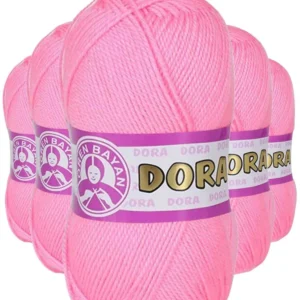 5 Adet Dora El Örgü İpi Yünü 100 gr 040 Şeker Pembe