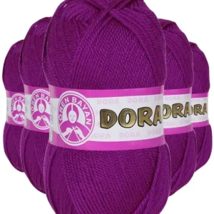 5 Adet Dora El Örgü İpi Yünü 100 gr 047 Mor