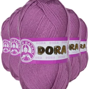 5 Adet Dora El Örgü İpi Yünü 100 gr 050 Eflatun