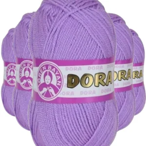 5 Adet Dora El Örgü İpi Yünü 100 gr 056 Lila