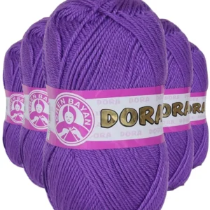 5 Adet Dora El Örgü İpi Yünü 100 gr 059 Mor