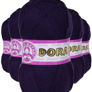 5 Adet Dora El Örgü İpi Yünü 100 gr 060 Koyu Mor