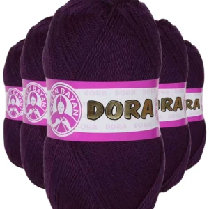 5 Adet Dora El Örgü İpi Yünü 100 gr 061 Mürdüm