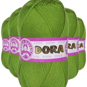 5 Adet Dora El Örgü İpi Yünü 100 gr 066 Çimen Yeşili