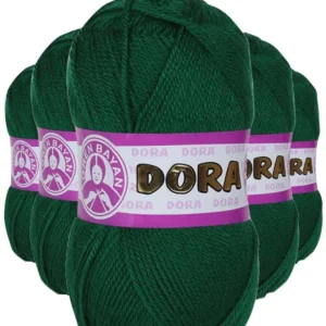5 Adet Dora El Örgü İpi Yünü 100 gr 068 Yeşil
