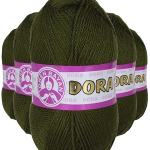 5 Adet Dora El Örgü İpi Yünü 100 gr 077 Haki