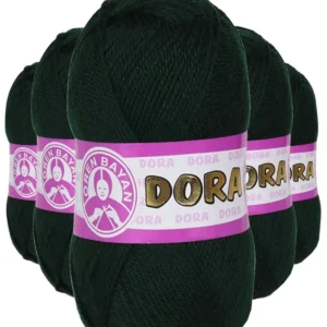 5 Adet Dora El Örgü İpi Yünü 100 gr 088 Koyu Yeşil