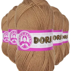 5 Adet Dora El Örgü İpi Yünü 100 gr 099 Açık Kahve