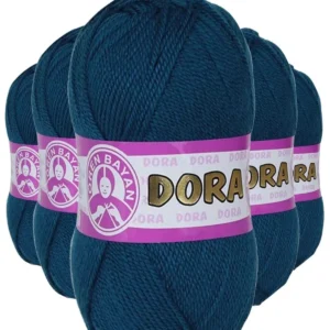 5 Adet Dora El Örgü İpi Yünü 100 gr 101 Petrol
