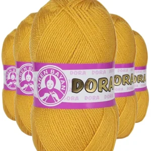 5 Adet Dora El Örgü İpi Yünü 100 gr 102 Sarı