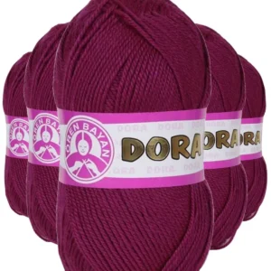 5 Adet Dora El Örgü İpi Yünü 100 gr 103 Mürdüm