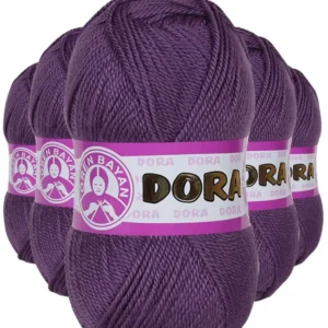 5 Adet Dora El Örgü İpi Yünü 100 gr 104 Mor