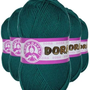 5 Adet Dora El Örgü İpi Yünü 100 gr 105 Petrol Yeşili