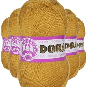 5 Adet Dora El Örgü İpi Yünü 100 gr 115 Hardal Sarısı