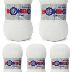 5 Adet Festival Simli Örgü İpi Yünü Renk No:200