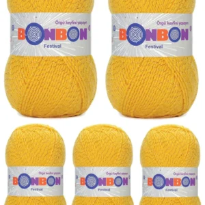 5 Adet Festival Simli Örgü İpi Yünü Renk No:217