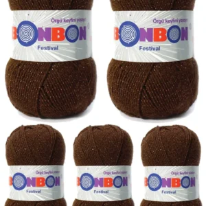5 Adet Festival Simli Örgü İpi Yünü Renk No:219