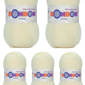 5 Adet Festival Simli Örgü İpi Yünü Renk No:223