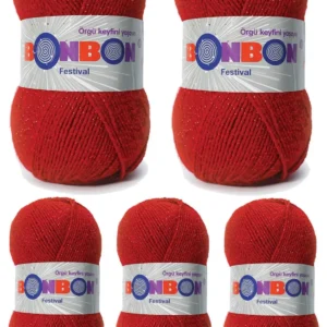 5 Adet Festival Simli Örgü İpi Yünü Renk No:237