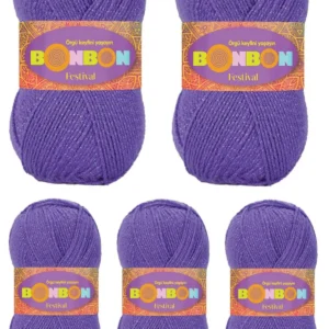 5 Adet Festival Simli Örgü İpi Yünü Renk No:241