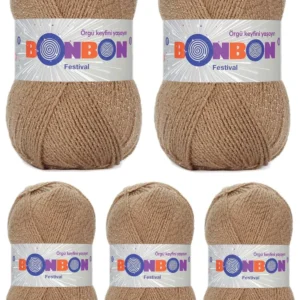 5 Adet Festival Simli Örgü İpi Yünü Renk No:672