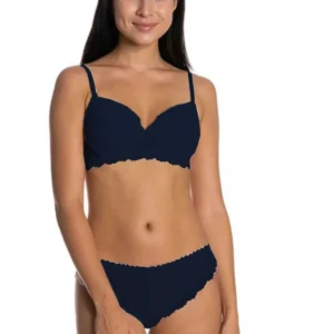 Dolgusuz Full Dantelli Sütyen Takımı Lacivert