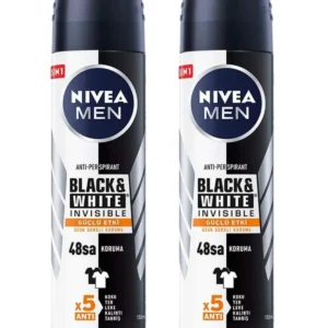 2 Adet Men Black & White Invisible Güçlü Etki Erkek Deodorant Sprey 150 ml