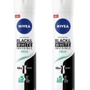 2 Adet Invisible Black & White Fresh Kadın Deodorant Sprey 150 ml